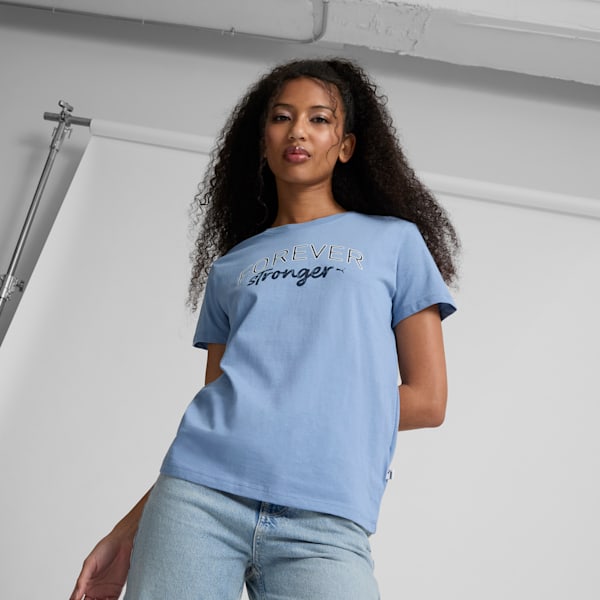 Camiseta para mujer Forever Stronger, Zen Blue, extralarge